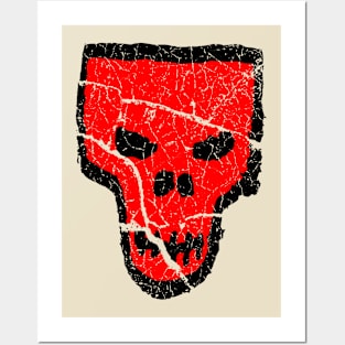 Skull Distressed / Minimal Rock Biking Art Posters and Art